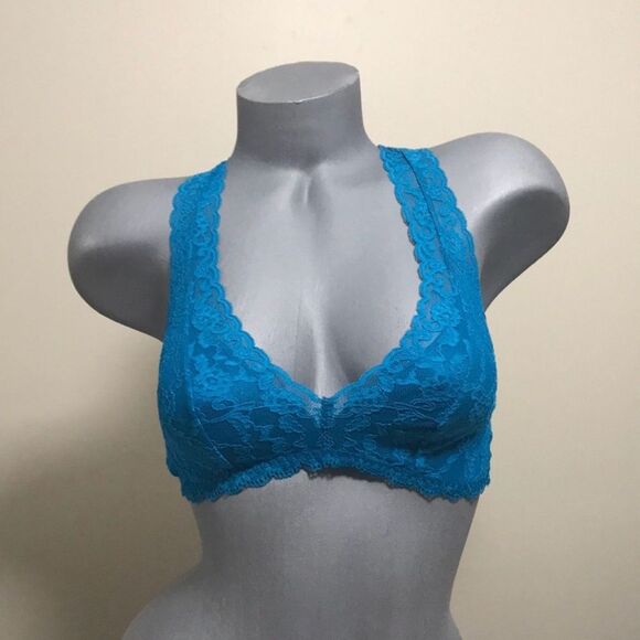 Victorias Secret Very Sexy Floral Lace Racerback Unlined Bralette Bra Sz Small. - Picture 2 of 6